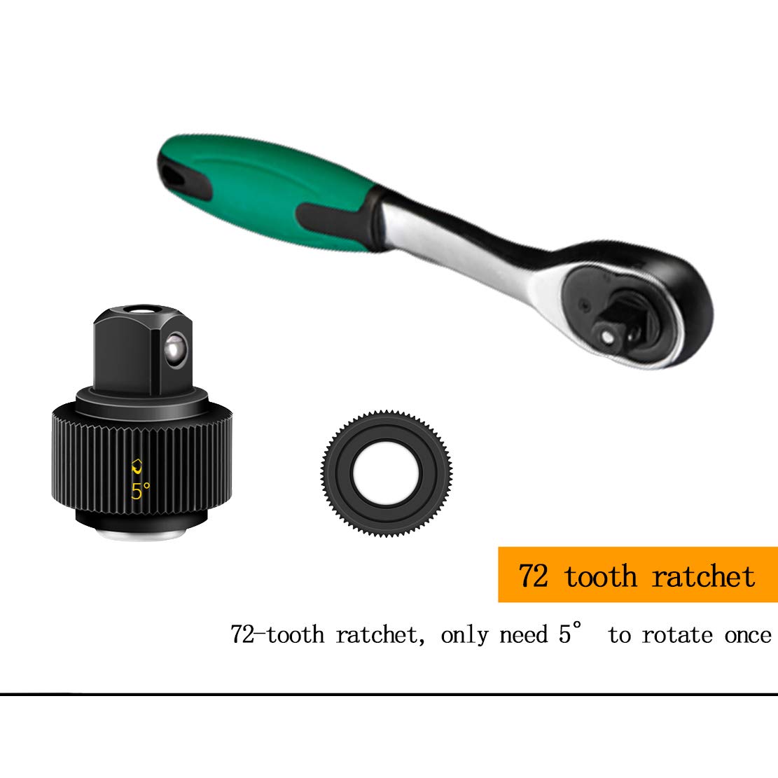 Amazon | 46 PC 1/4インチソケットセット 72歯 ラチェットレンチビット